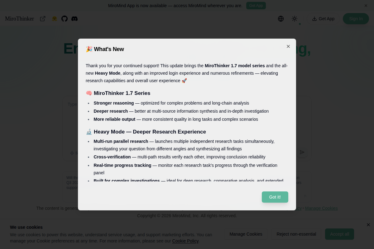 MiroThinker screenshot
