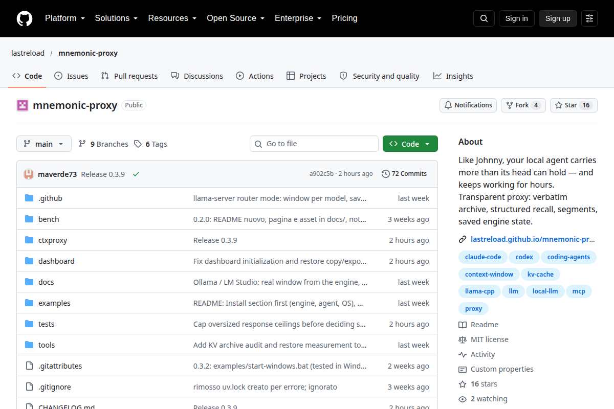 mnemonic-proxy screenshot