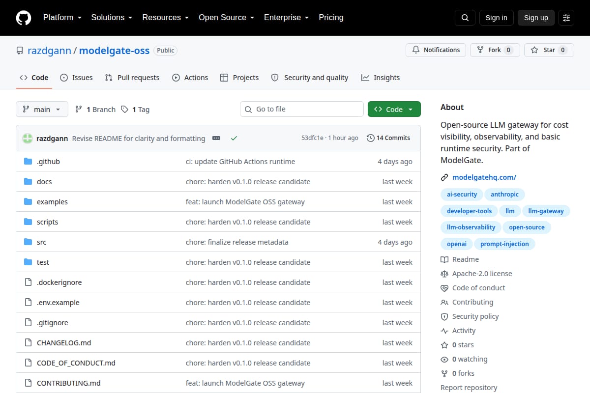 ModelGate OSS screenshot
