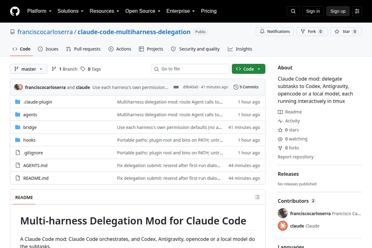 Multi-harness Delegation Mod for Claude Code thumbnail