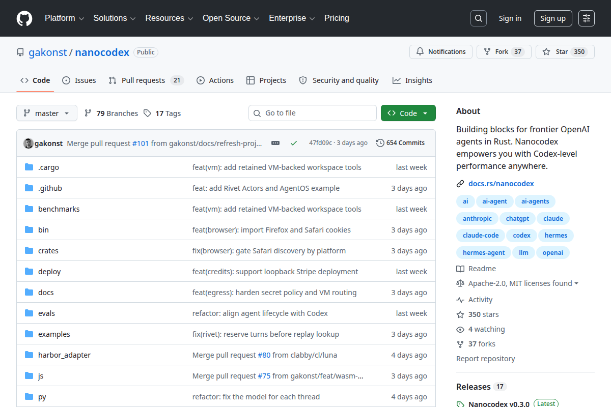 Nanocodex screenshot