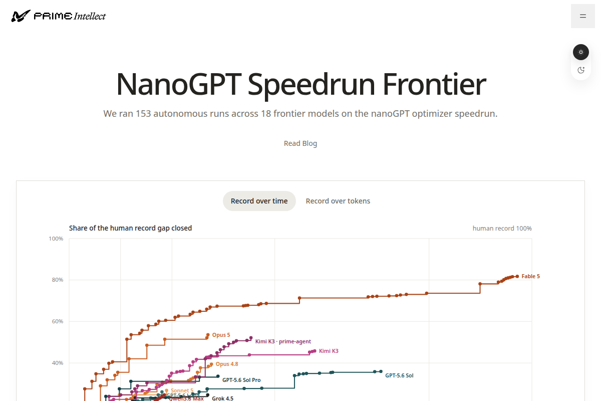 NanoGPT Speedrun Frontier screenshot