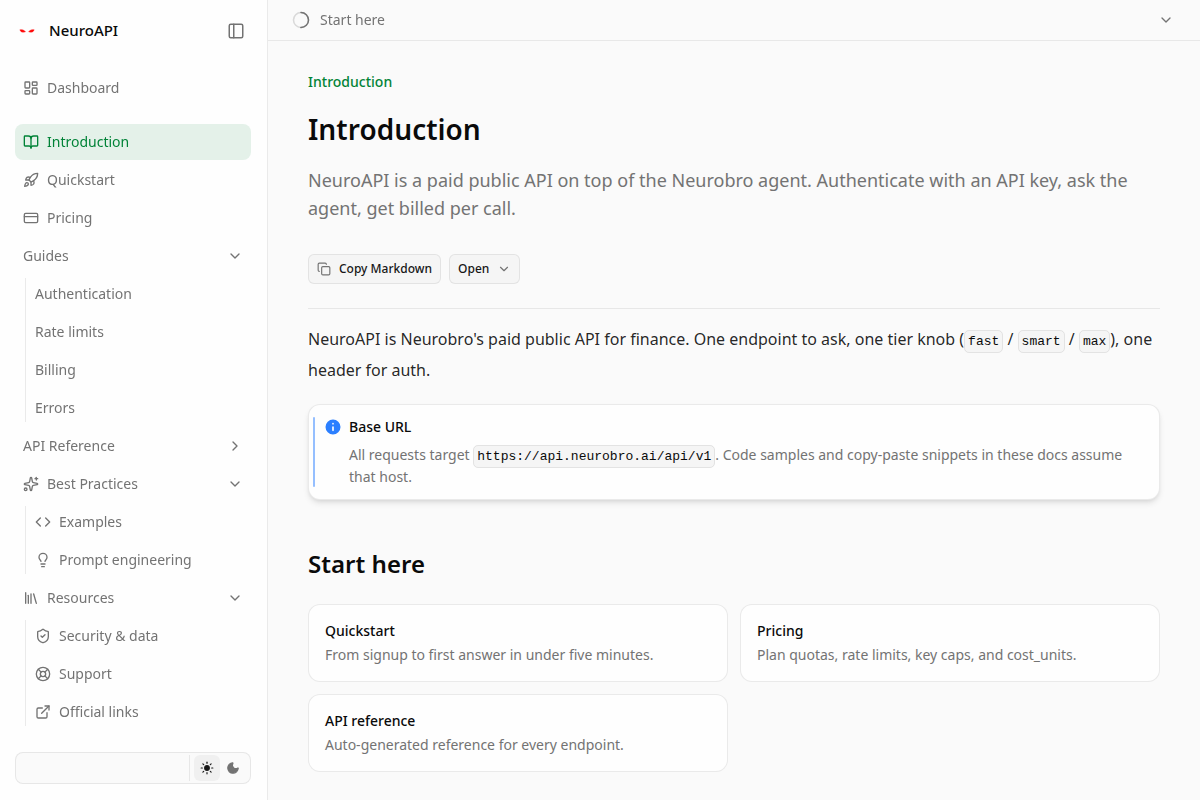 NeuroAPI – AI for Finance screenshot