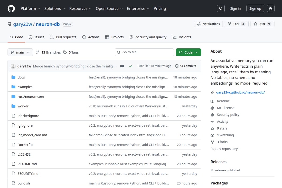 neuron-db screenshot
