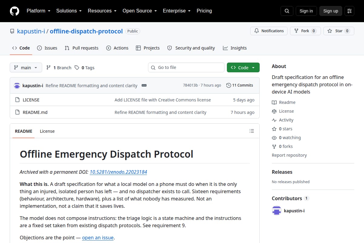 Offline Emergency Dispatch Protocol thumbnail