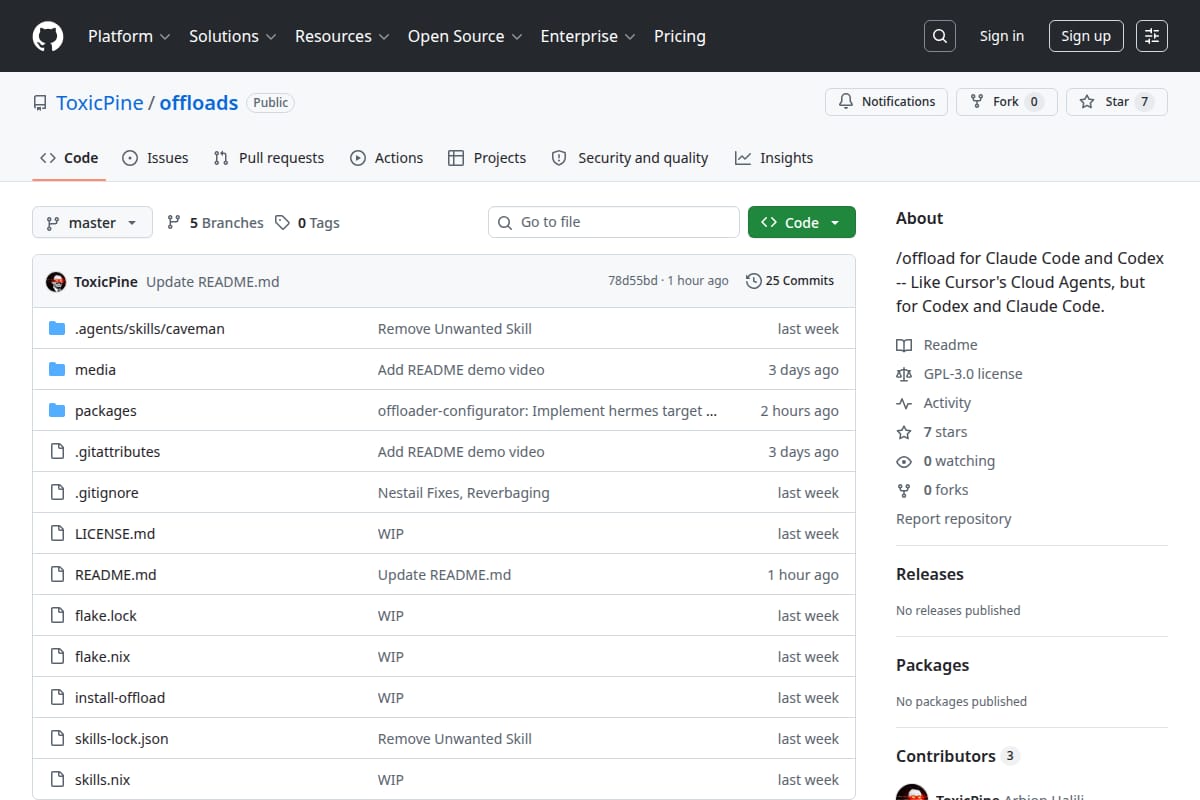 Offload screenshot