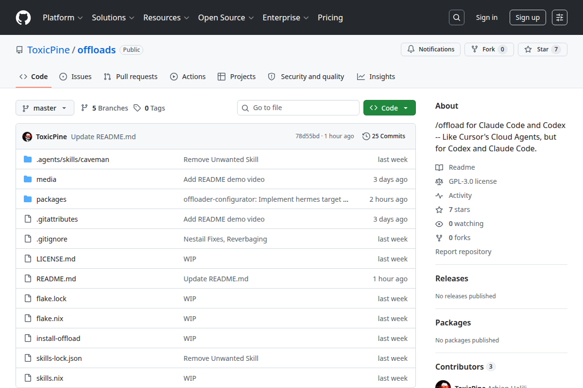 Offload screenshot