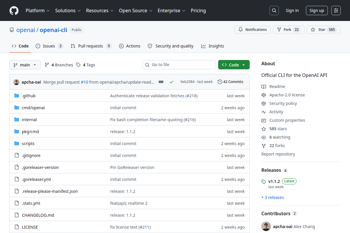 OpenAI CLI screenshot