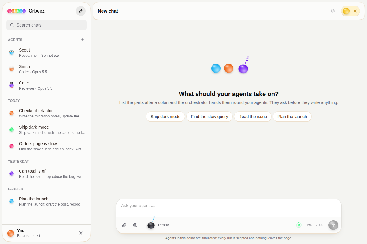 Orbeez kit Chat screenshot