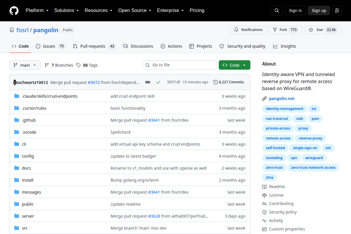 Pangolin screenshot