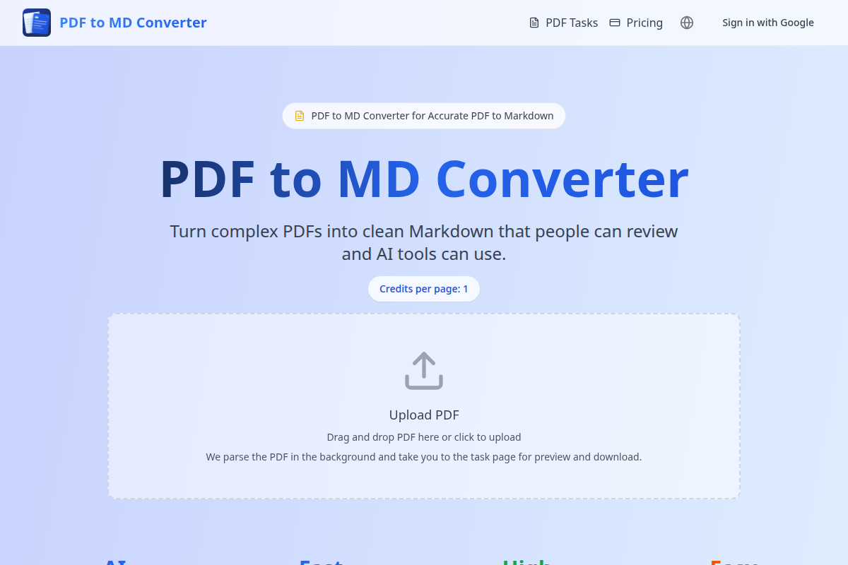 PDF to MD Converter screenshot