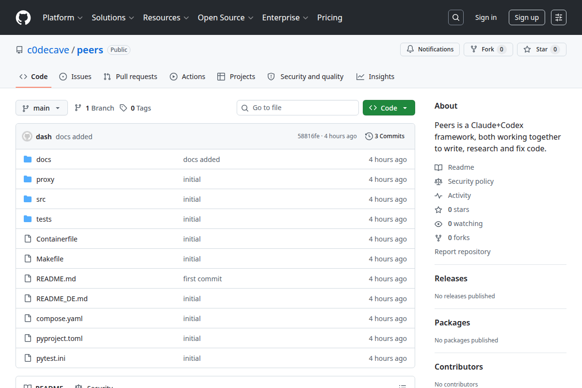Peers screenshot