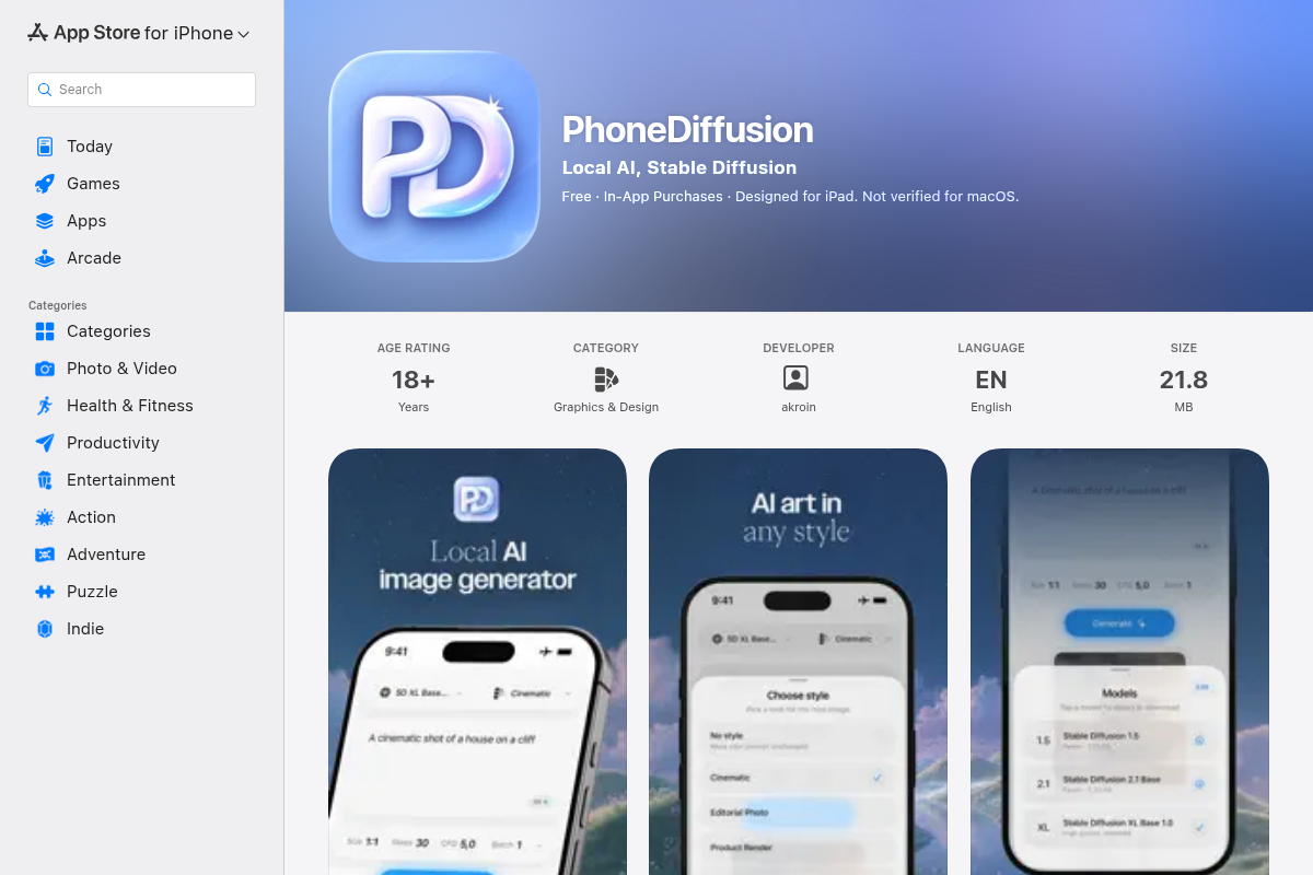 PhoneDiffusion screenshot