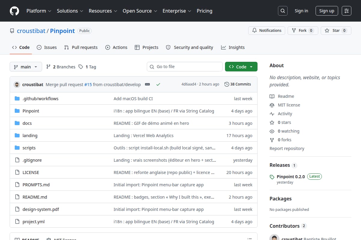 Pinpoint screenshot