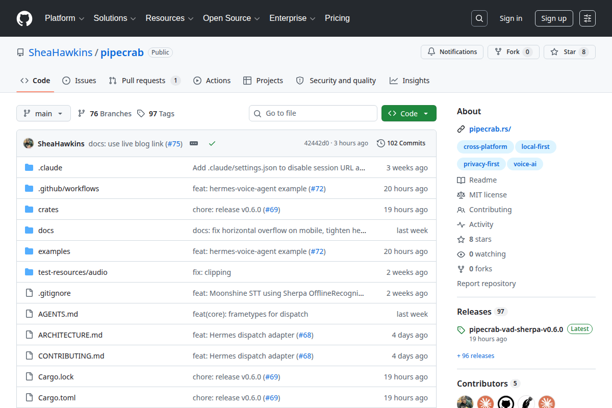 PipeCrab screenshot