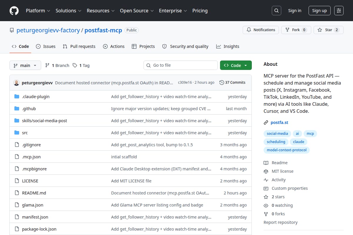 PostFast MCP screenshot