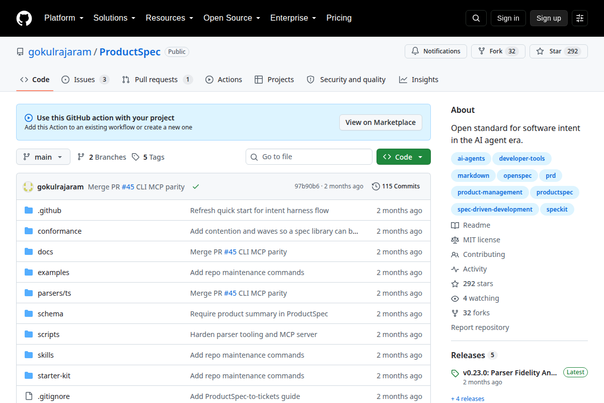 ProductSpec screenshot