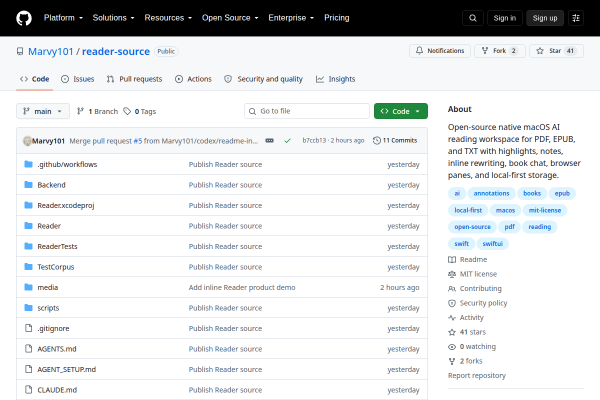Reader screenshot