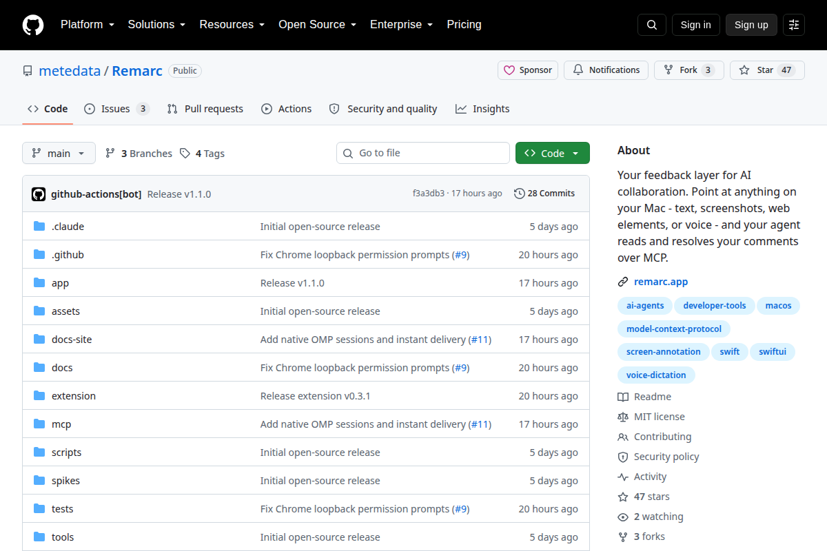 Remarc screenshot