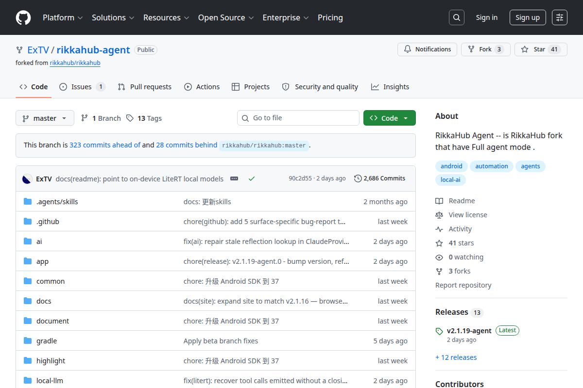 RikkaHub Agent screenshot