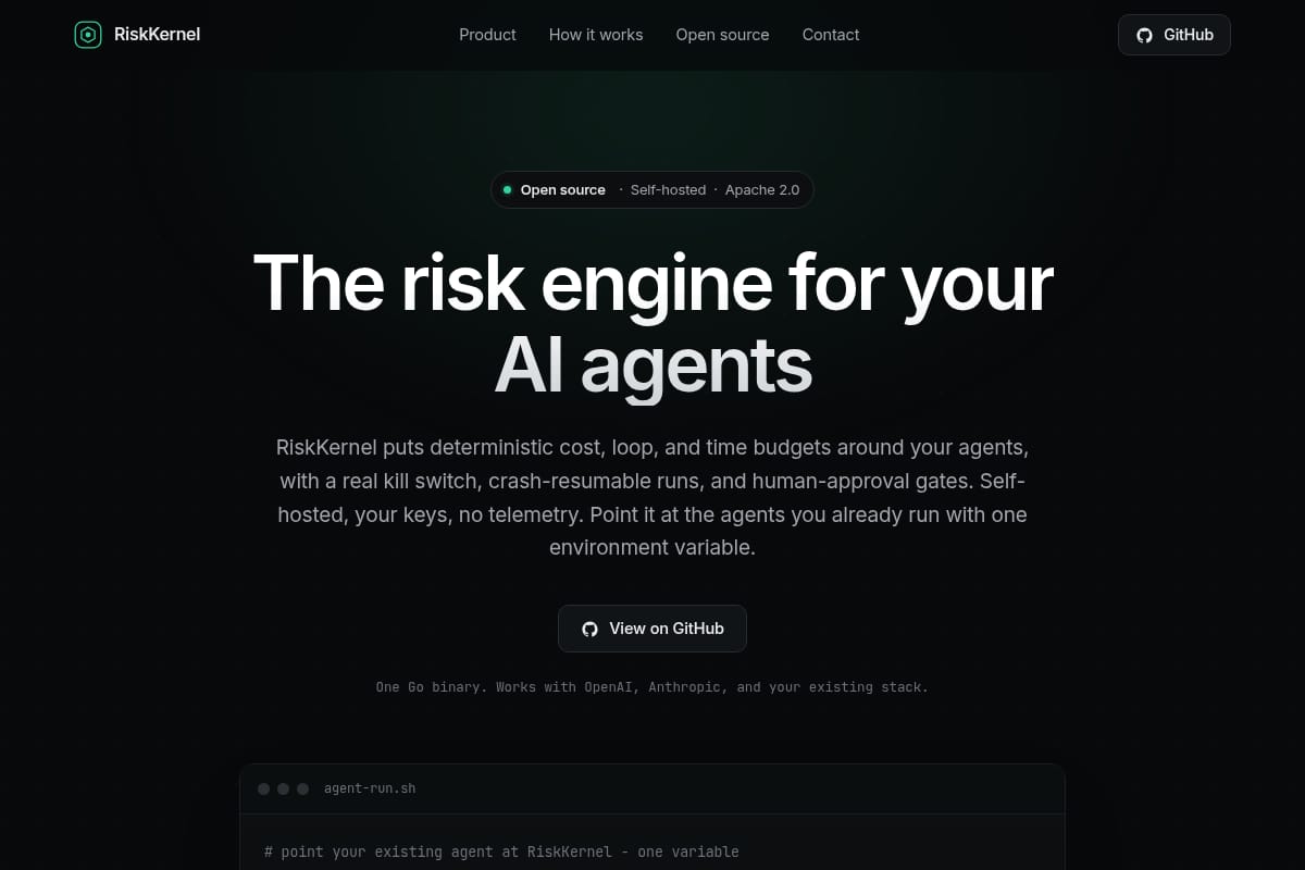 RiskKernel screenshot