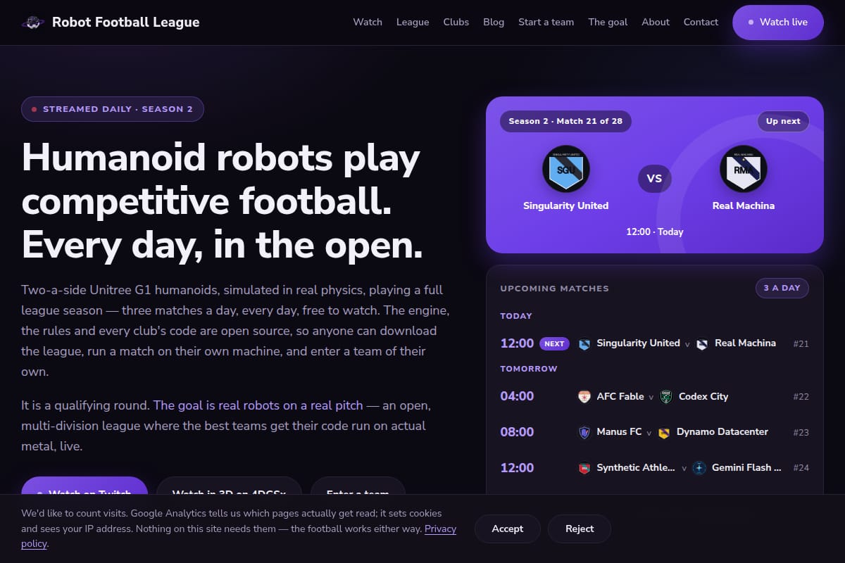 Robot Football League (RFL) thumbnail