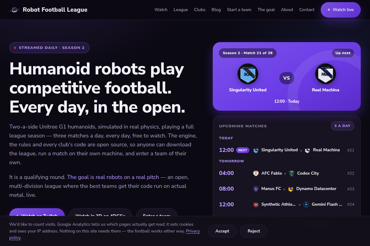 Robot Football League (RFL) screenshot