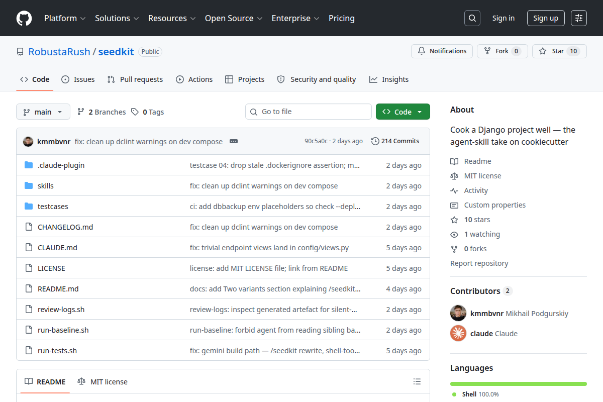 Robusta Seedkit screenshot