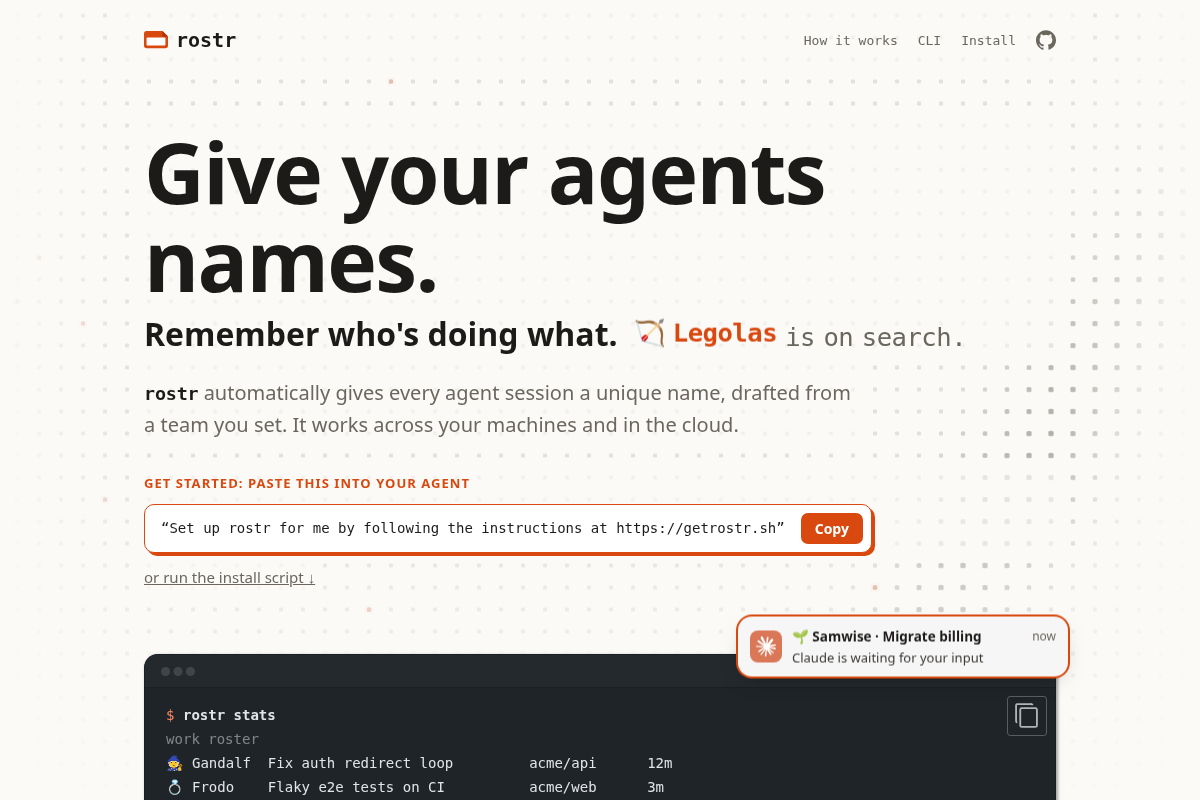 rostr screenshot