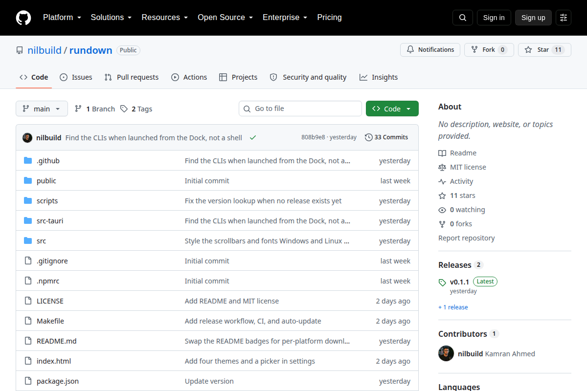 Rundown screenshot