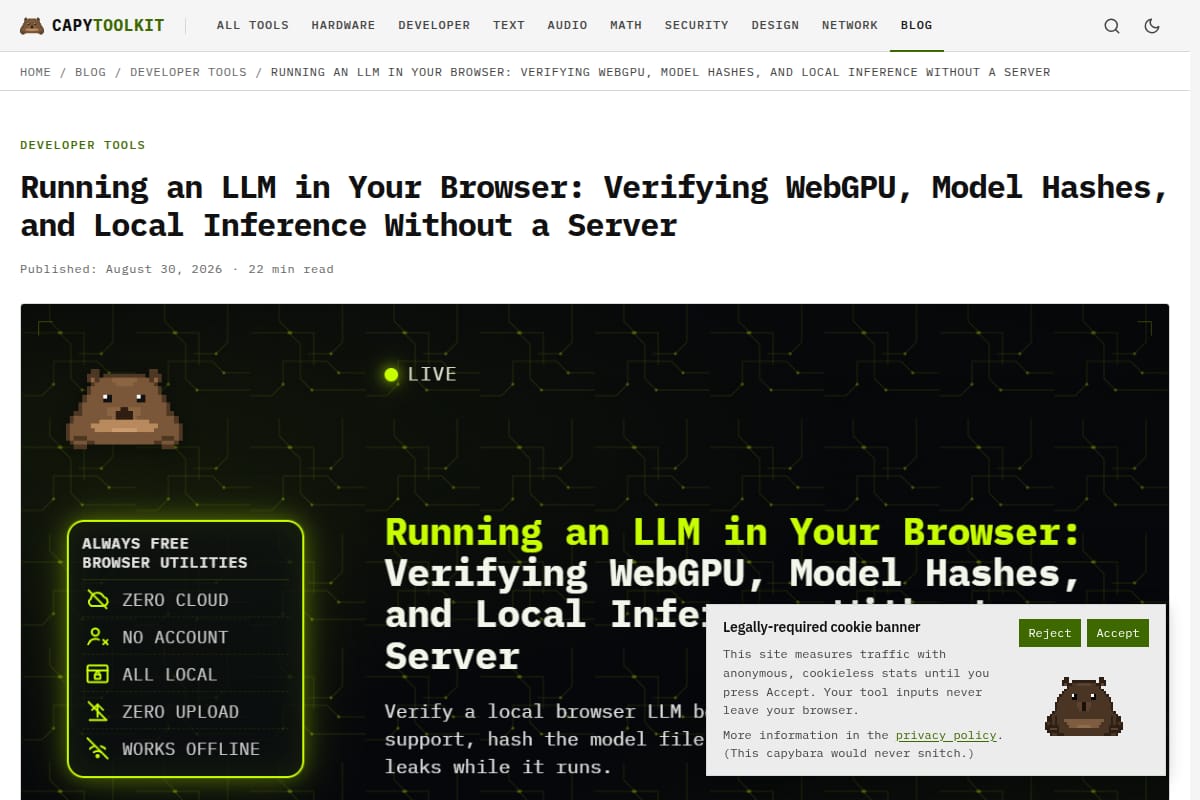 Running an LLM in Your Browser: Verifying WebGPU, and Local Inference thumbnail