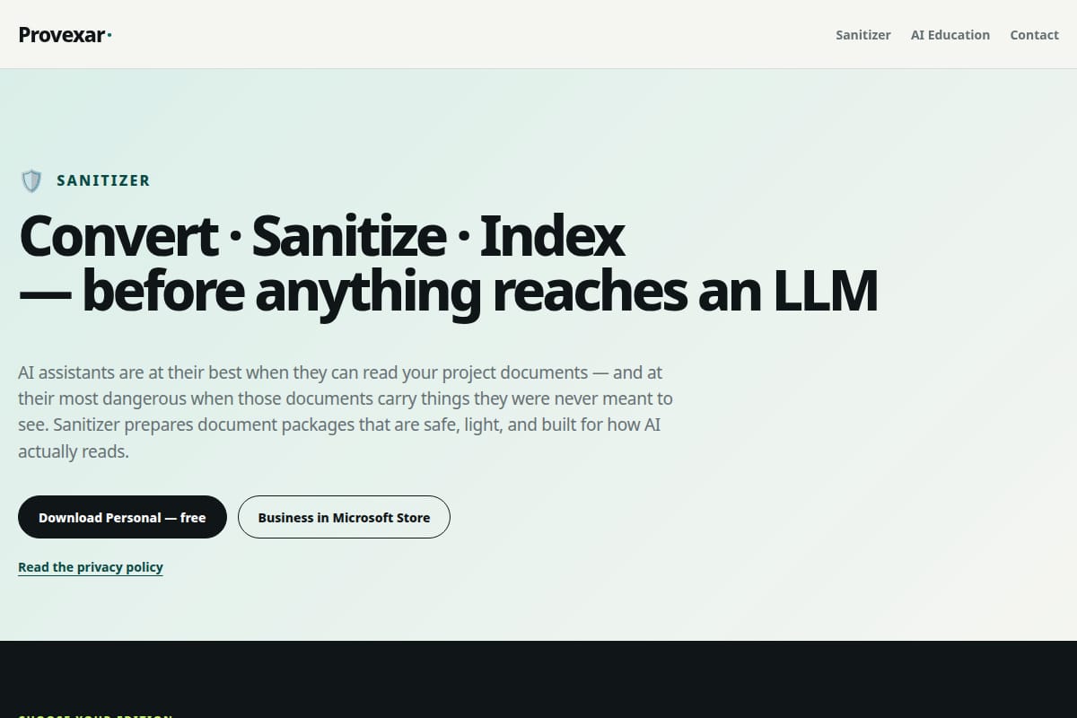 Sanitizer by Provexar screenshot