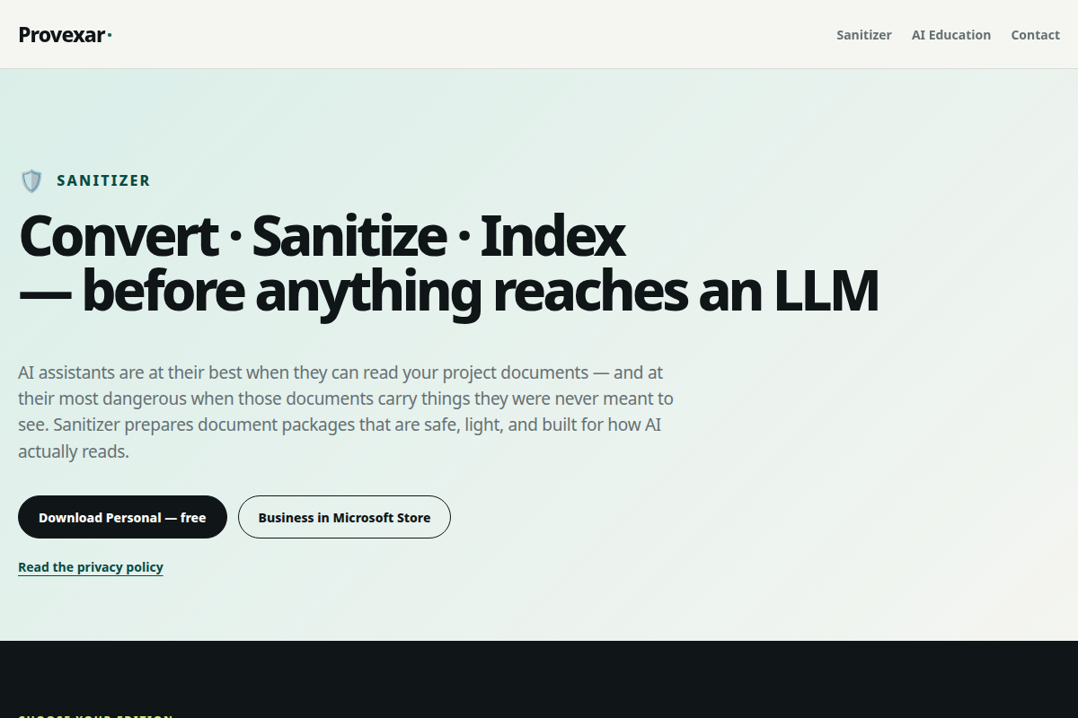 Sanitizer by Provexar screenshot