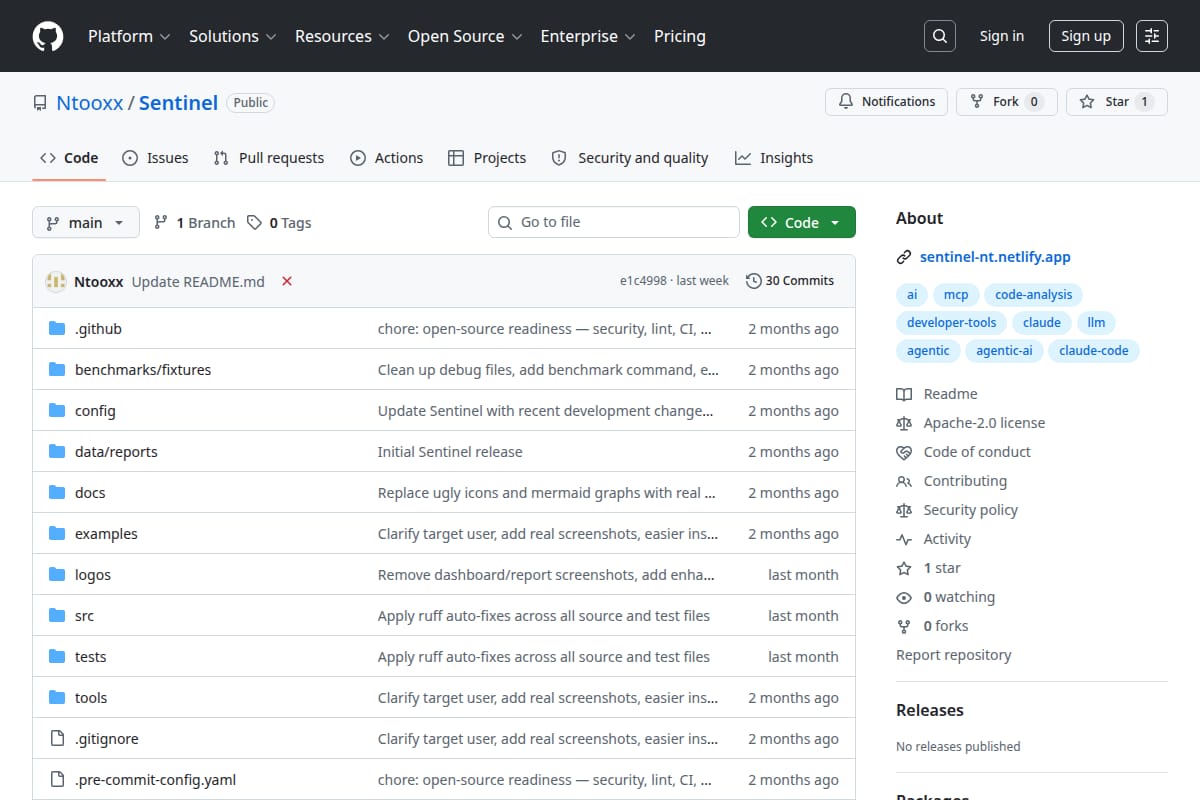 Sentinel screenshot