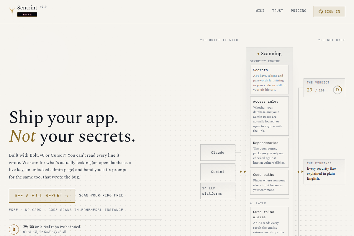 Sentrint screenshot