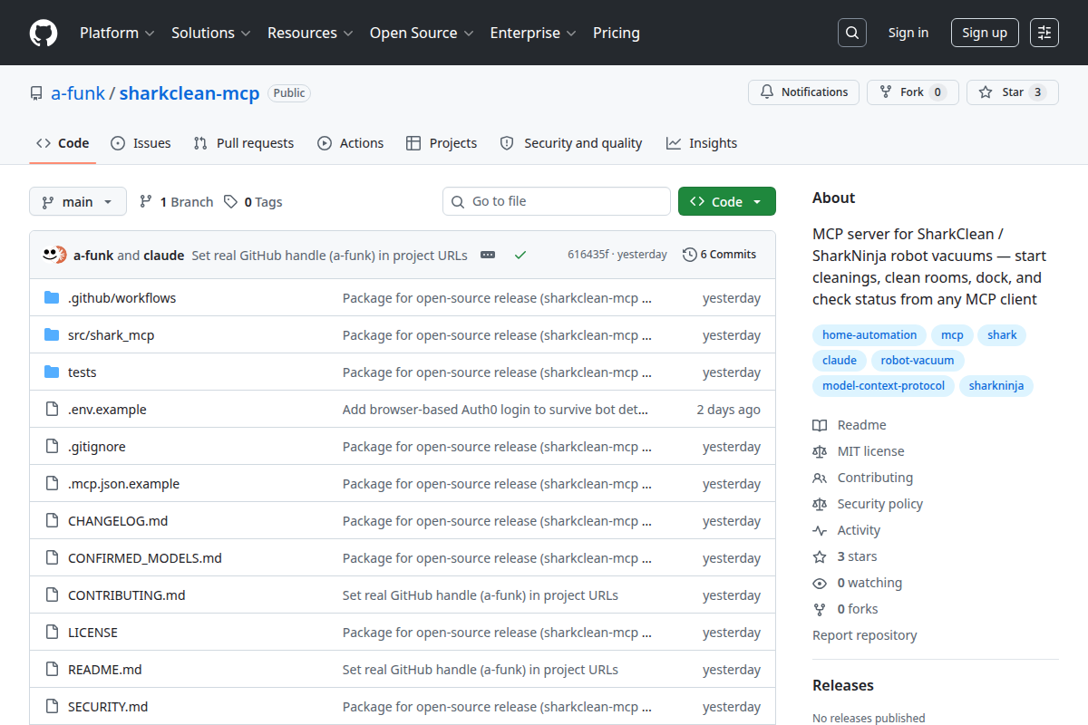sharkclean-mcp screenshot