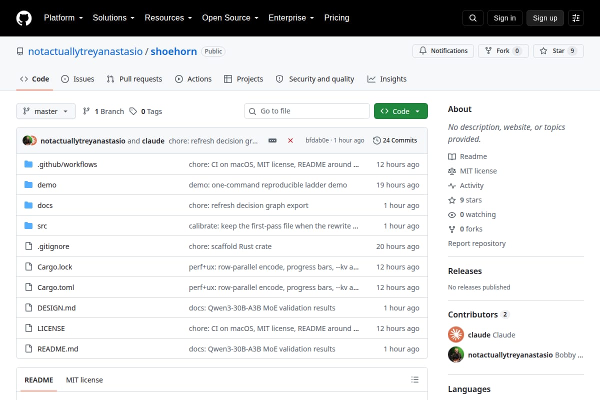 Shoehorn screenshot