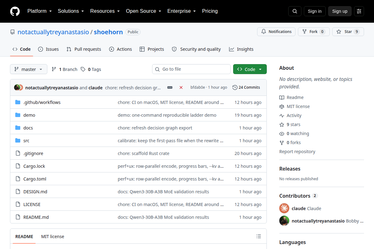 Shoehorn screenshot