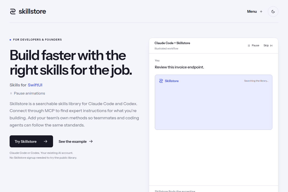 Skillstore screenshot