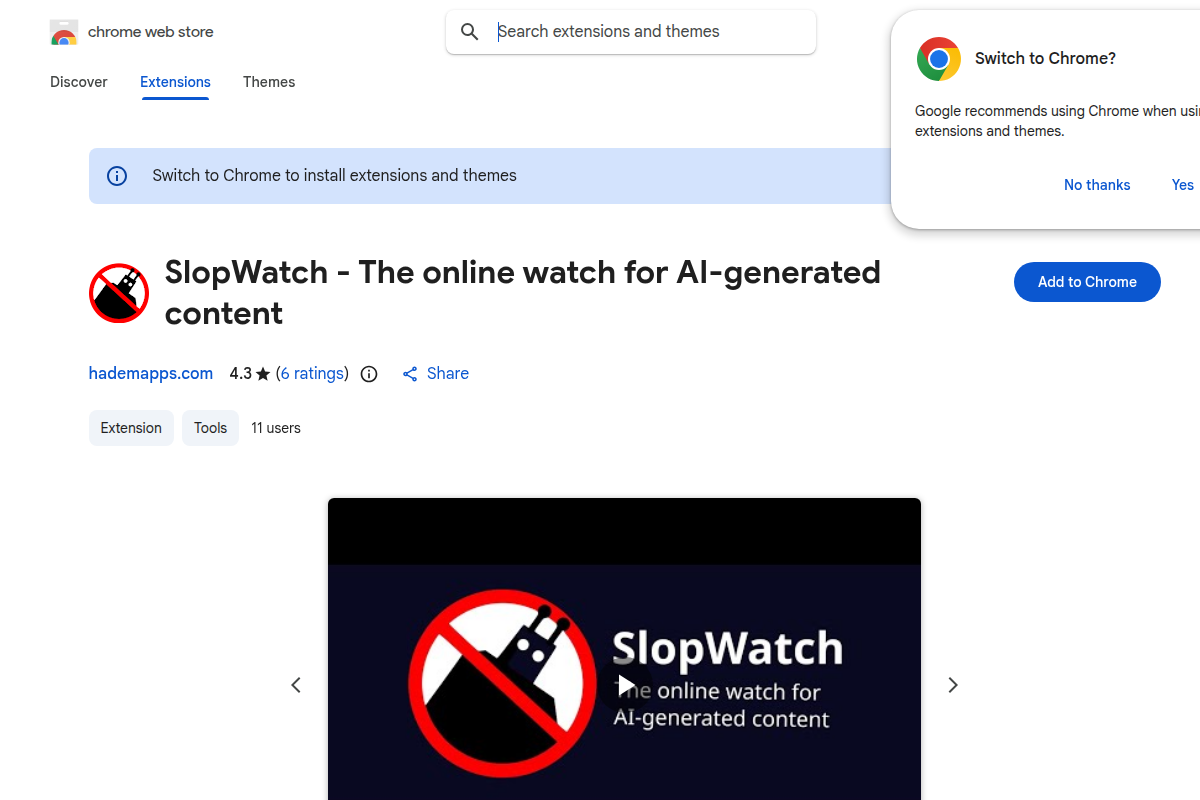 SlopWatch screenshot