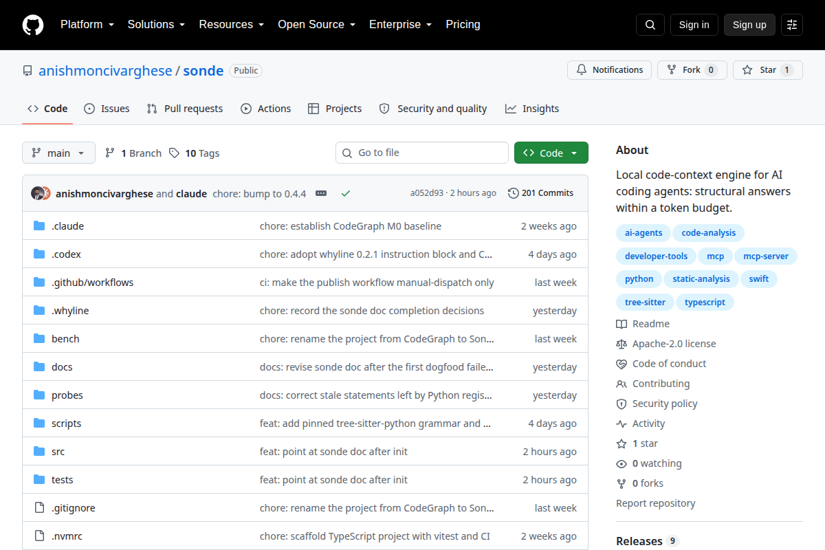 Sonde screenshot