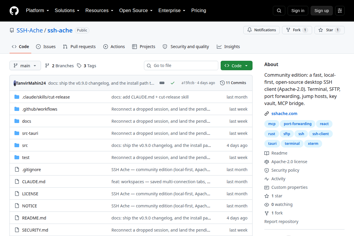 SSH-Ache screenshot