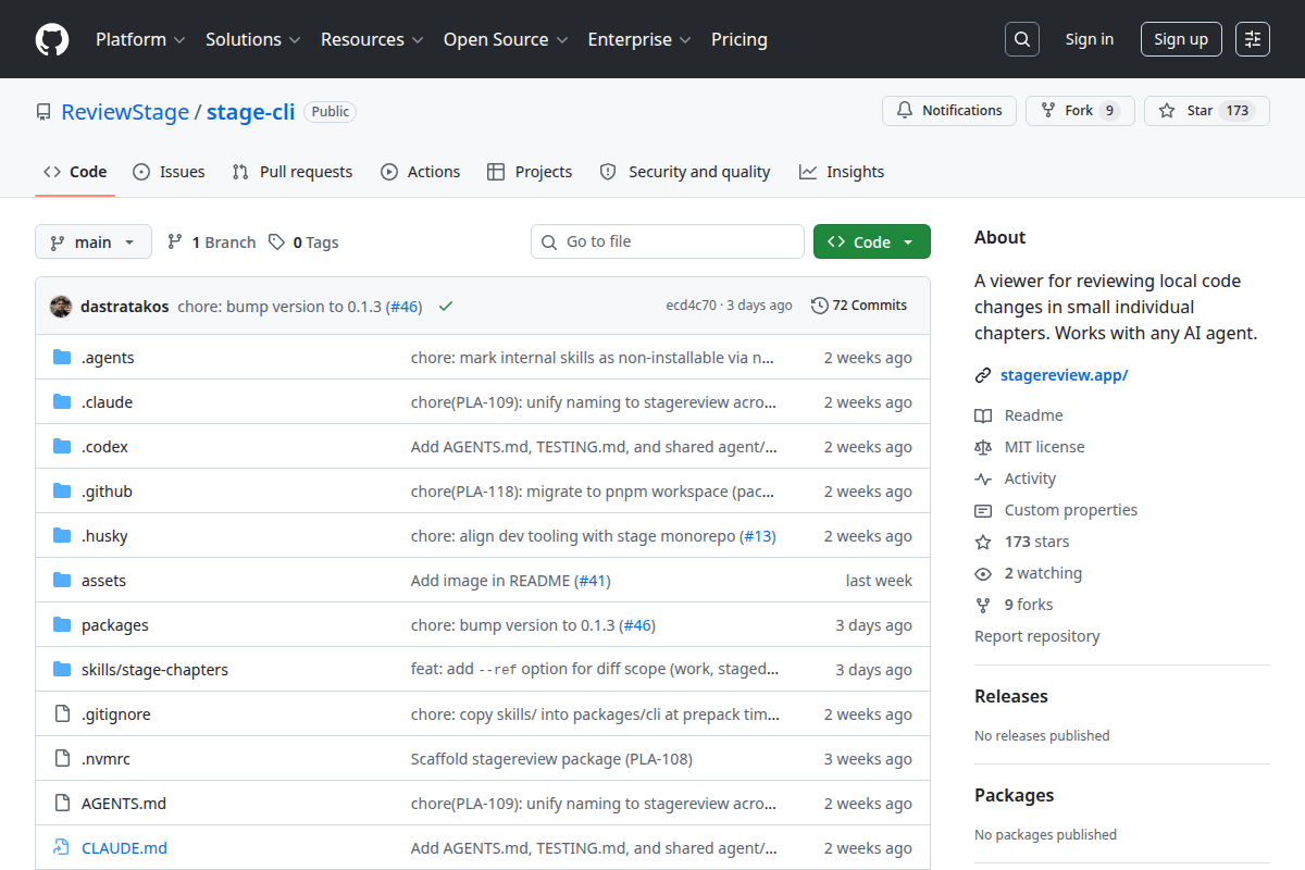 Stage CLI screenshot