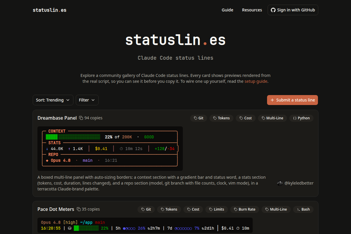 statuslin.es screenshot