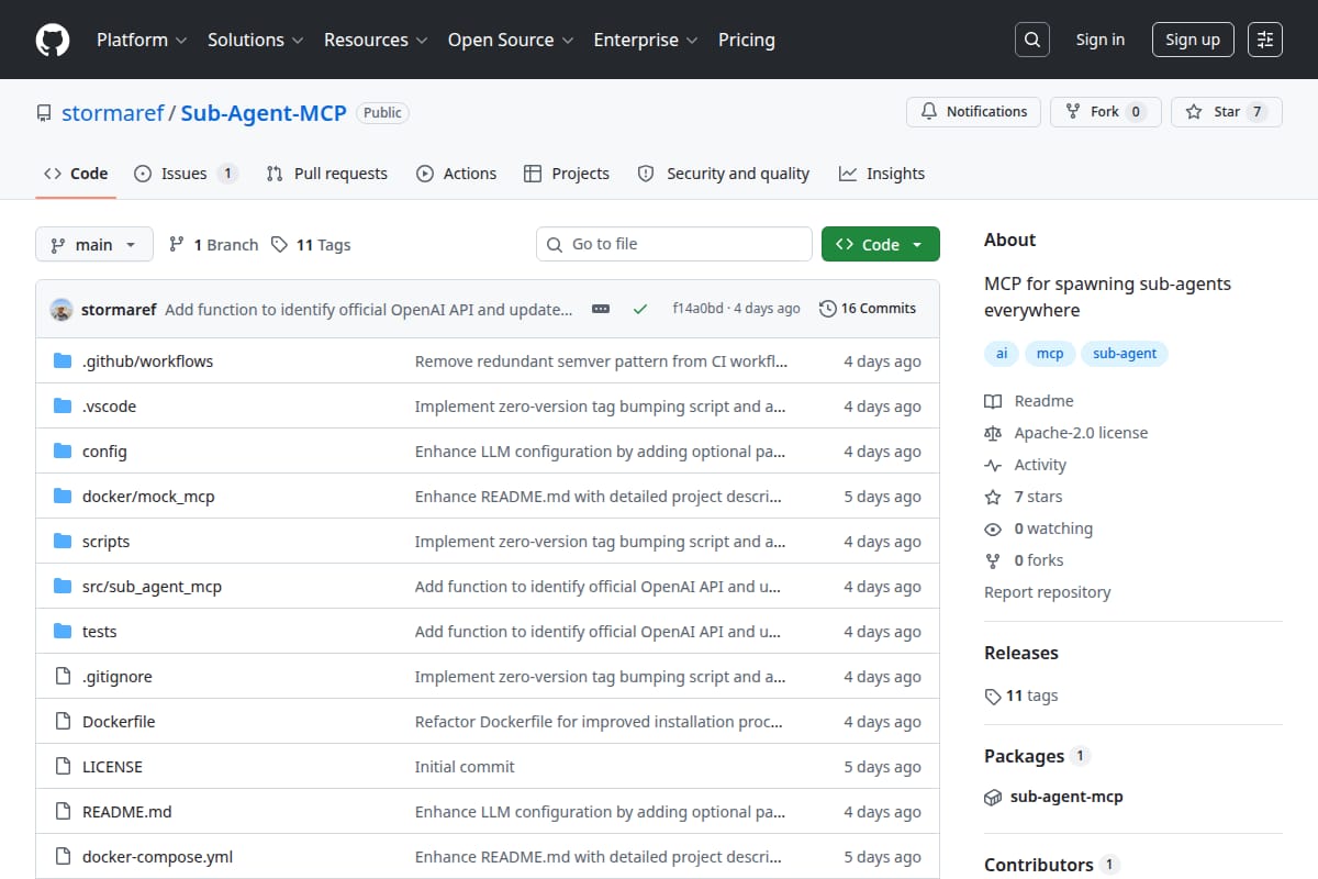Sub-Agent MCP screenshot