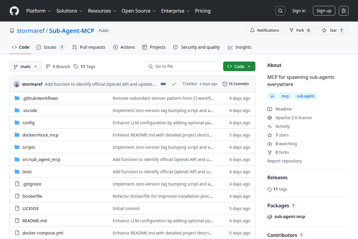 Sub-Agent MCP screenshot