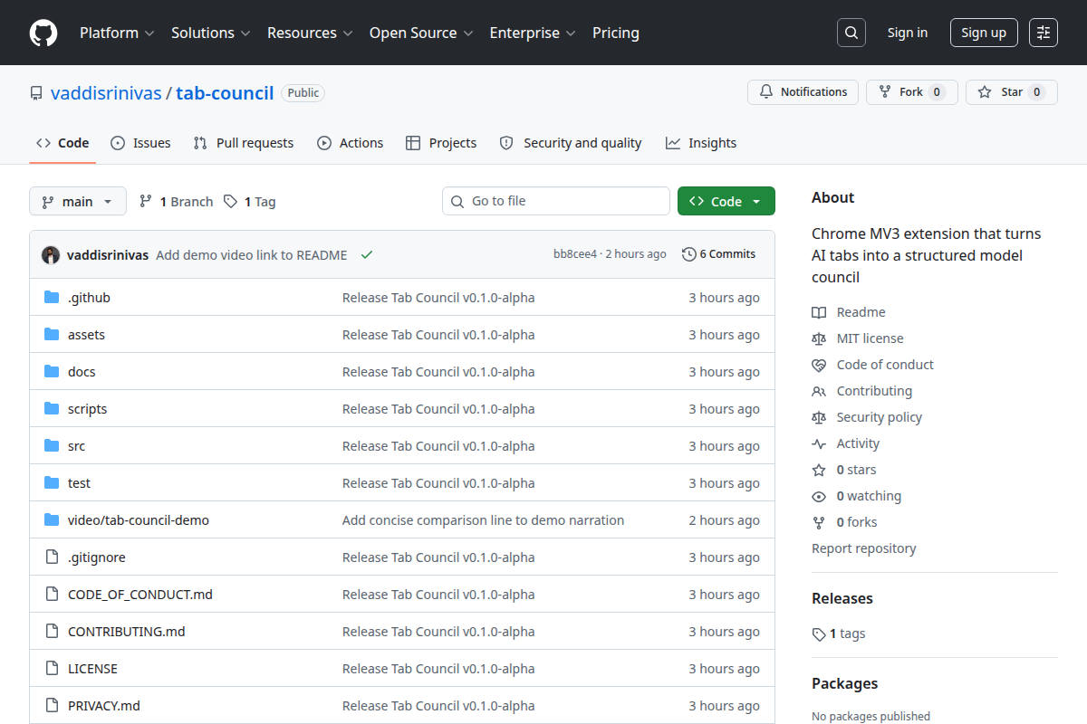 Tab Council screenshot