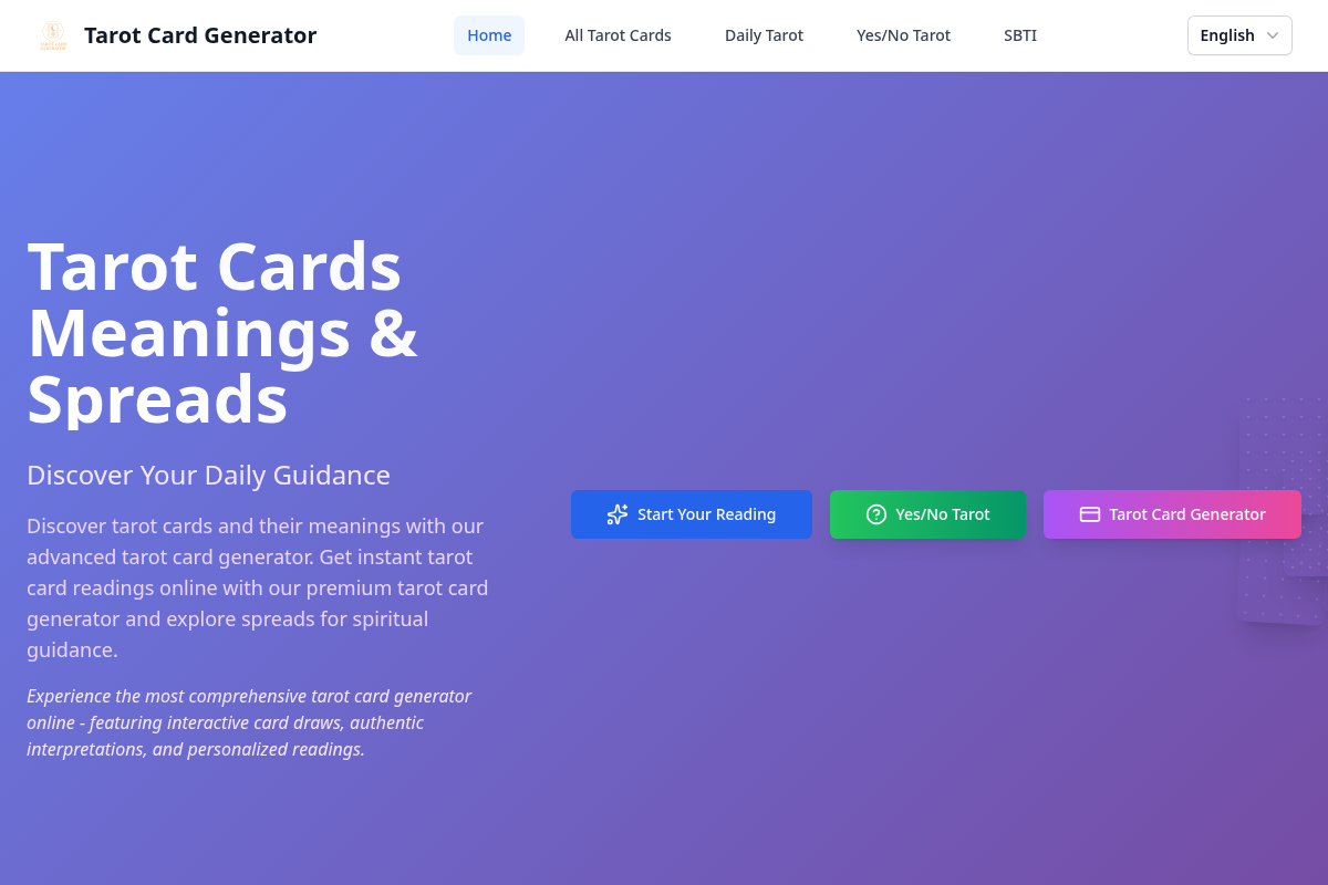 Tarot Card Generator screenshot