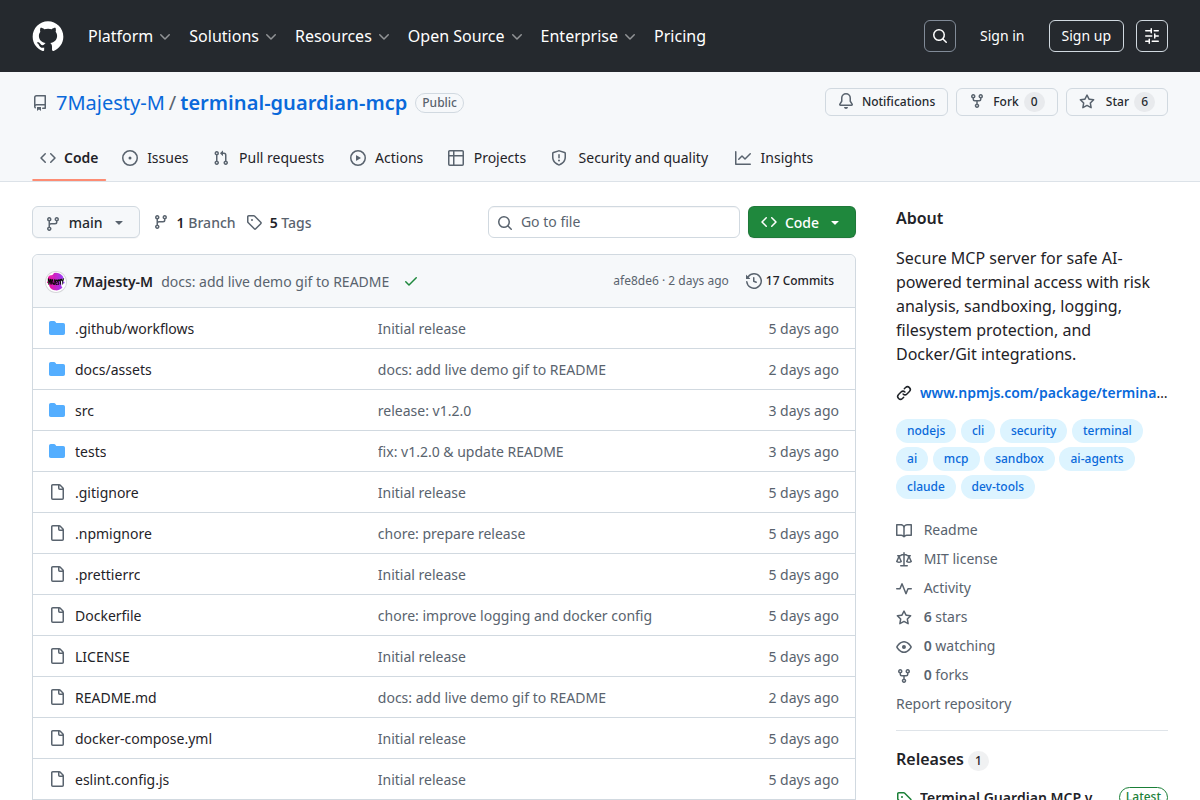 terminal-guardian-mcp screenshot