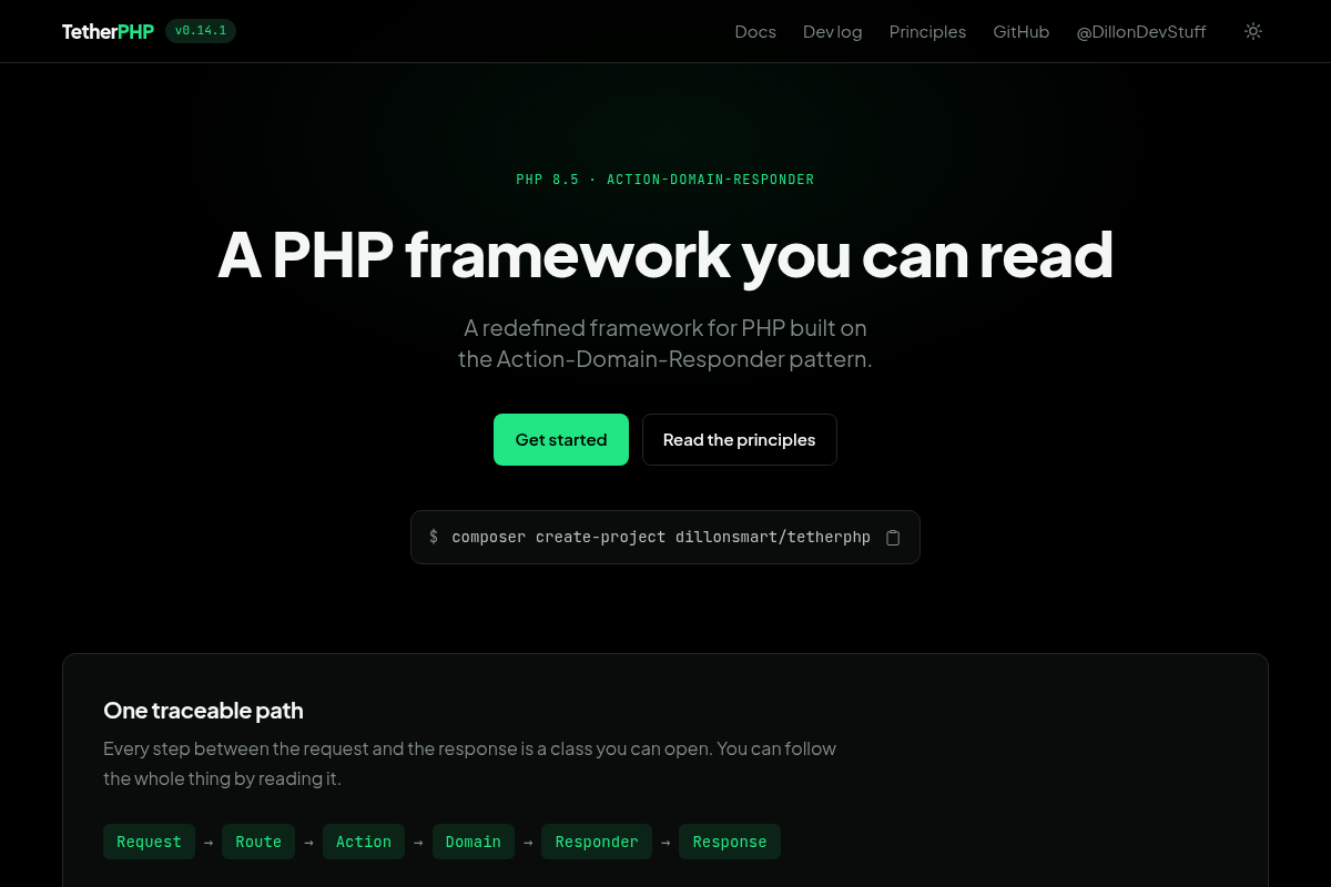 TetherPHP screenshot